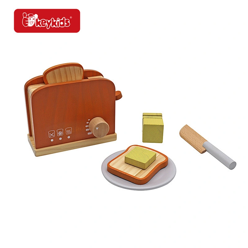Kids Play Kitchen Accessories Wooden Toaster Set Toys for Girls & Boys W10D657